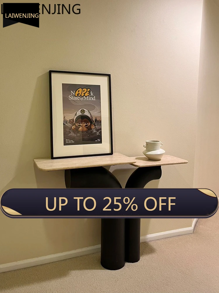 

HLZ Creative Marble Entryway Table Nordic Long Narrow Table Light Luxury Entryway Console