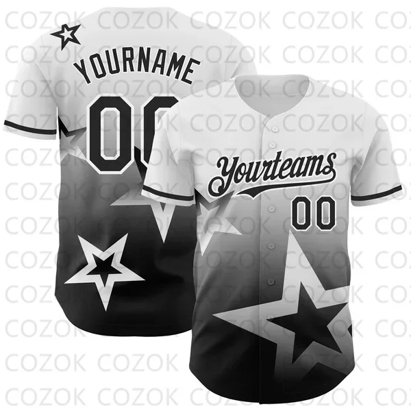 

Custom Star Pattern Baseball Jersey Men and Women Shirt 3D Printed Shirt Team Shirts Hip Hop Unisex Tops