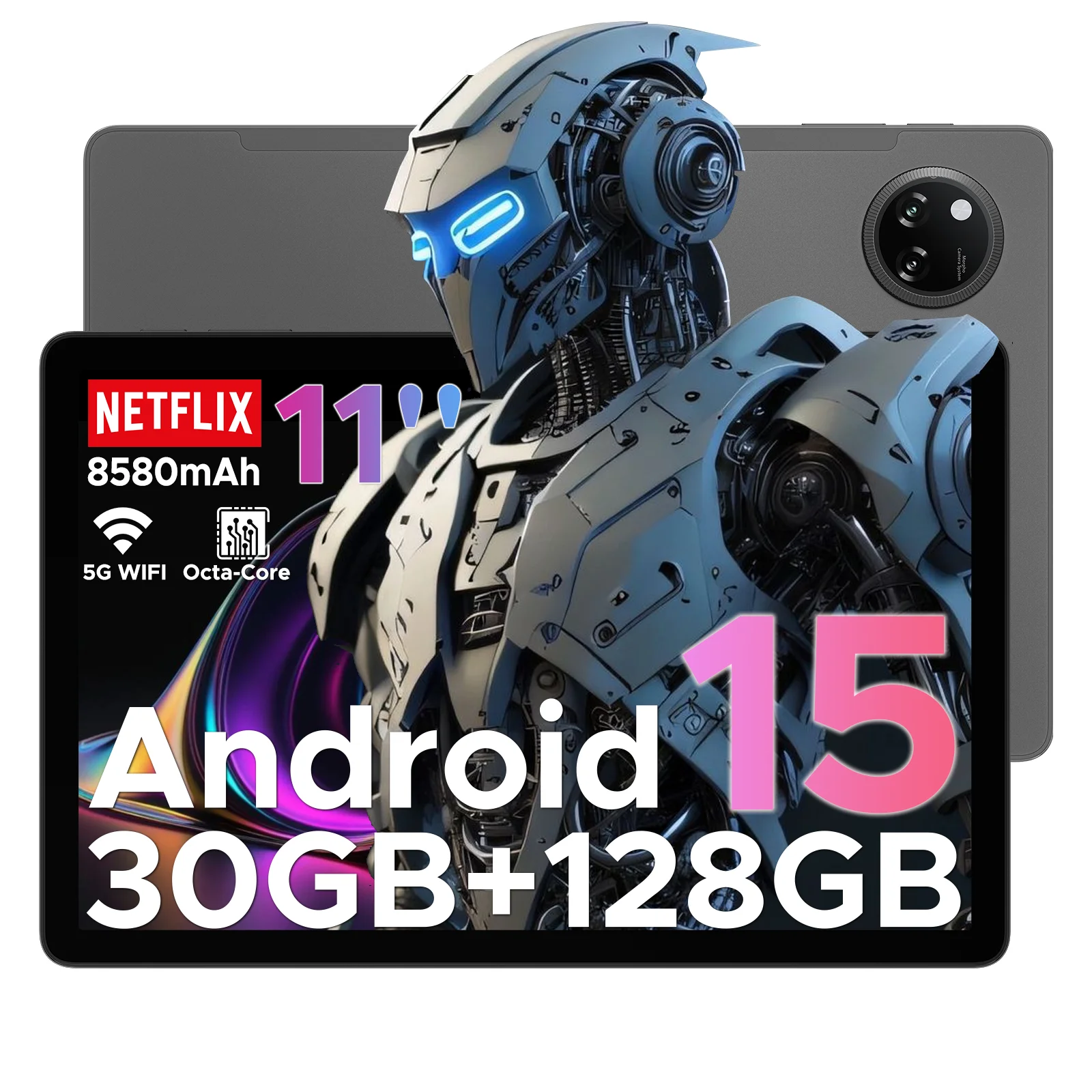 DOOGEE Tab A9 Pro+ Tablet 30GB 128GB 11" HD-scherm 8580mAh batterij Unisoc T7200 Dual Speakers 13MP Android 15 13MP+5MP Pad PC