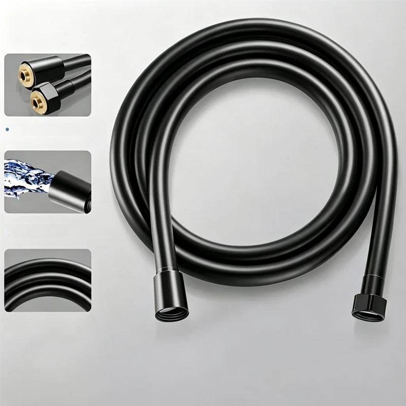 1.5/2m PVC Handheld Shower Head Hose Flexible Anti Winding Explosion-proof Water Tube Bathroom Faucet Hose Extension Pipe