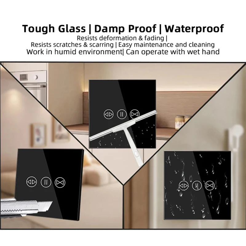 Tuya Smart WiFi Curtain Switch Touch Wall Switch for Roller Shutter Electric Window Motor Voice Control Alexa Google Home Alice