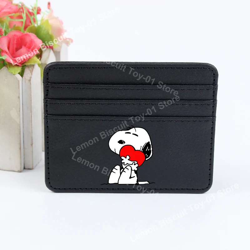 Snoopys-Mini billetera delgada y bonita para tarjetas de crédito bancarias, funda de identificación de negocios para hombre, Bolso pequeño de cuero PU para mujer, regalos de cumpleaños