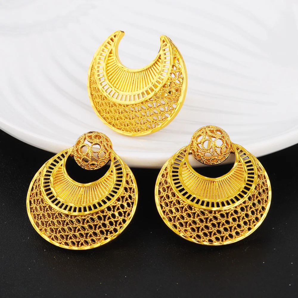 

Gorgeous Indian Bridal Set Stainless Steel Necklace Earrings Women Party Accessories