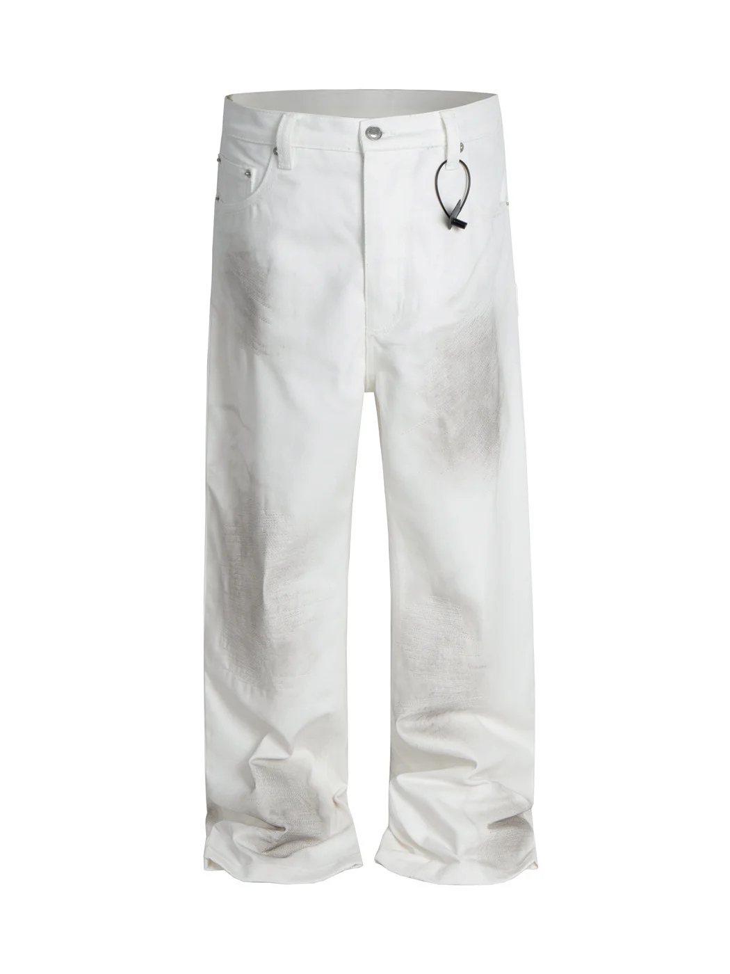 

Waed White Jeans Men's Loose Fit Straight Leg Casual Cotton Denim Pants Torn Faded Vintage Sle Streetwear Summer Faion