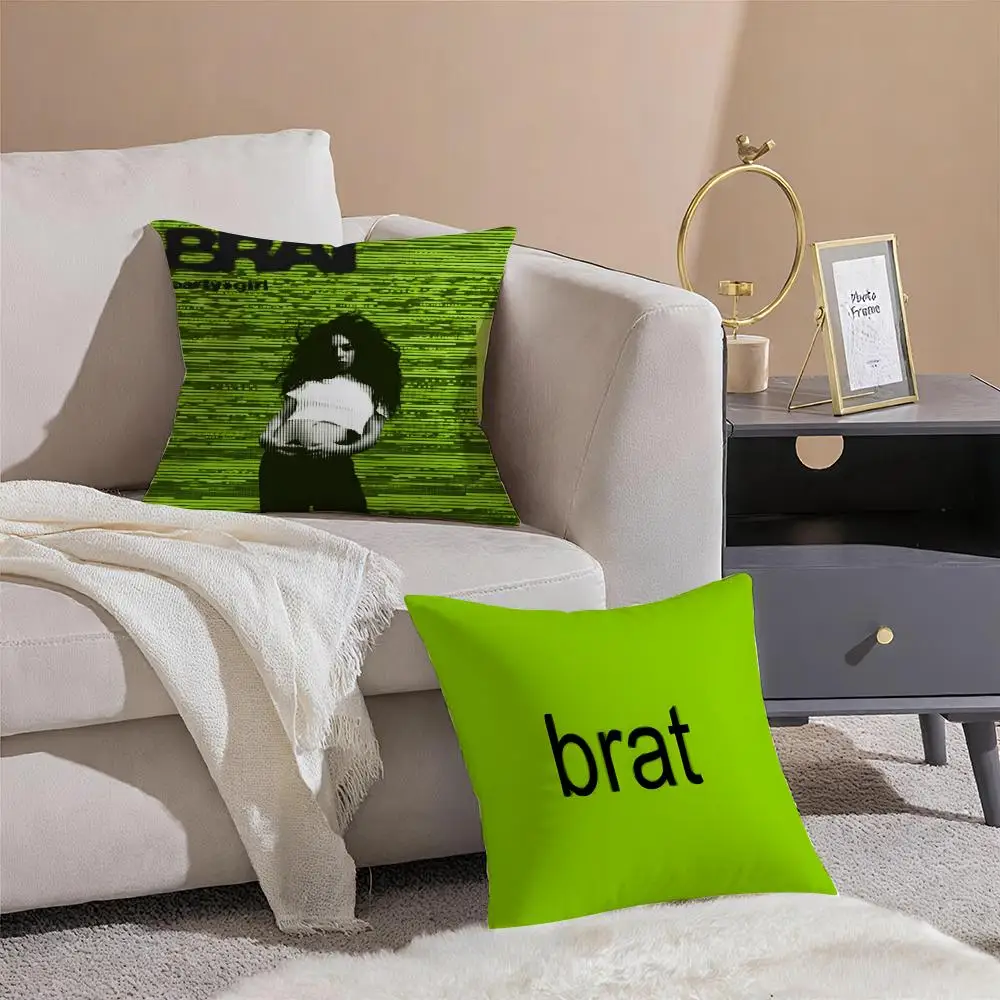 المغني C-Charli X-XCX غطاء الوسادة حريري قصير أفخم مع سحاب غير مرئي الغبار أريكة كيس وسادة للديكور المنزل