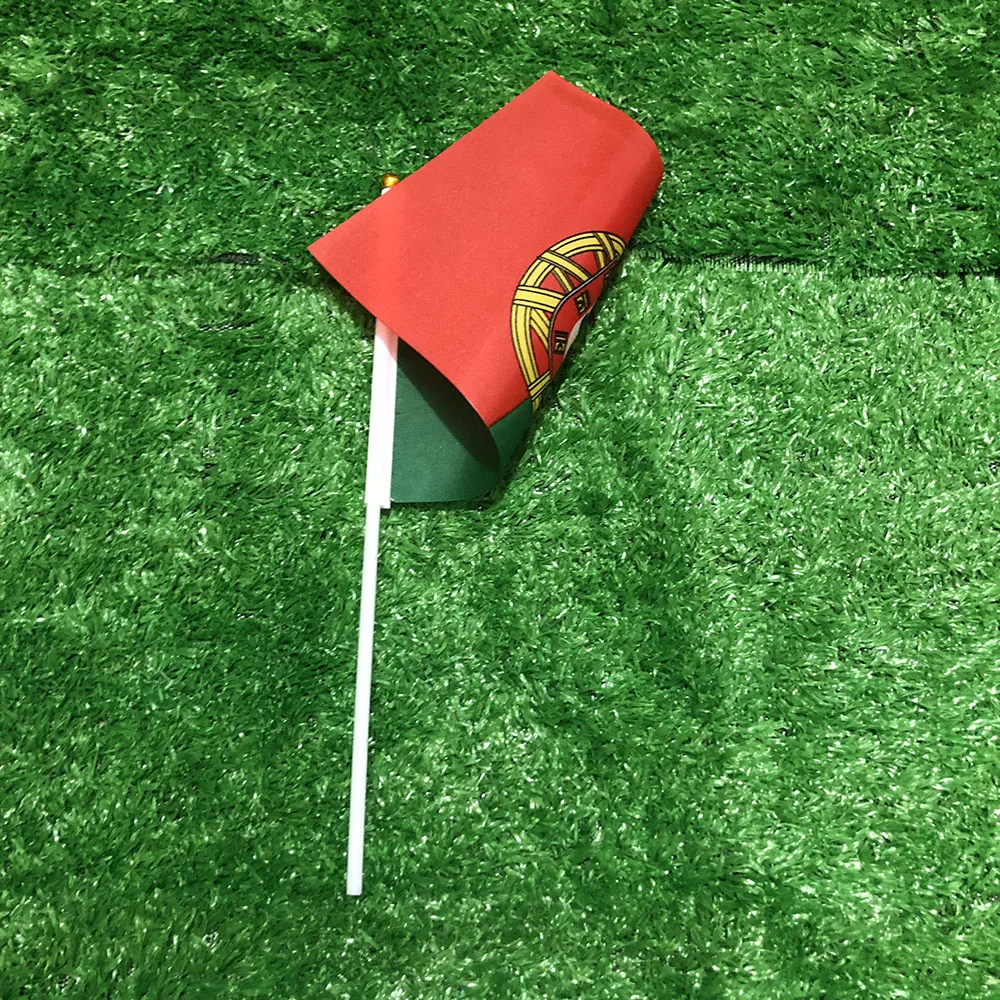 Bandera de Portugal de poliéster con asta de plástico para decoración