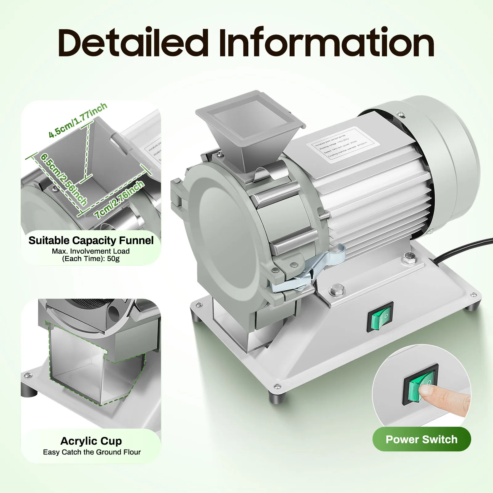 ﻿ FZ102 مطحنة جديدة 250 واط 110 فولت ماكينة طحن النباتات الصغيرة أداة المختبر مطحنة الحبوب العشبية الطاحن التربة 1400R/دقيقة