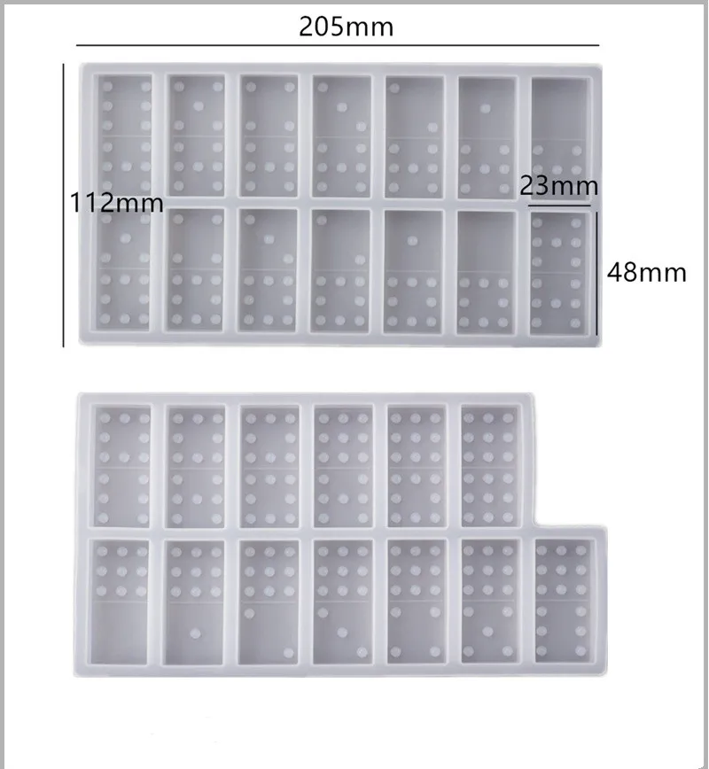 DIY Domino Mirror Silicone Mold Big Small Point Nine Dominos Crystal Epoxy Resin Mold