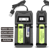 Intelligent LCD Battery Charger 1 / 2  Slots Dual For 18650 4.2V Rechargeable Lithium Battery For 1.2V NI-MH AA / AAA Battery