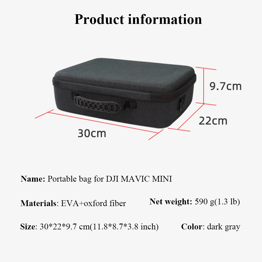 Portable Bag for DJI Mavic Mini Combo Sturdy Materials Shockproof Waterproof Storage Case Drone Handbag for Traveling