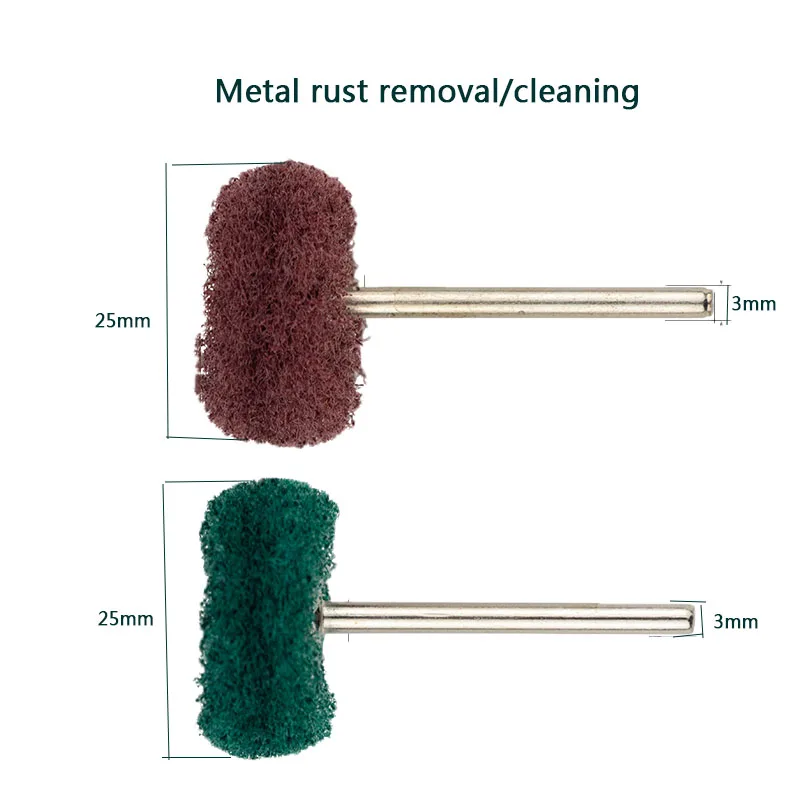 

20 Pcs 2.35/3mm handle frosted cleaning cloth fiber grinding head rust removal polishing wheel