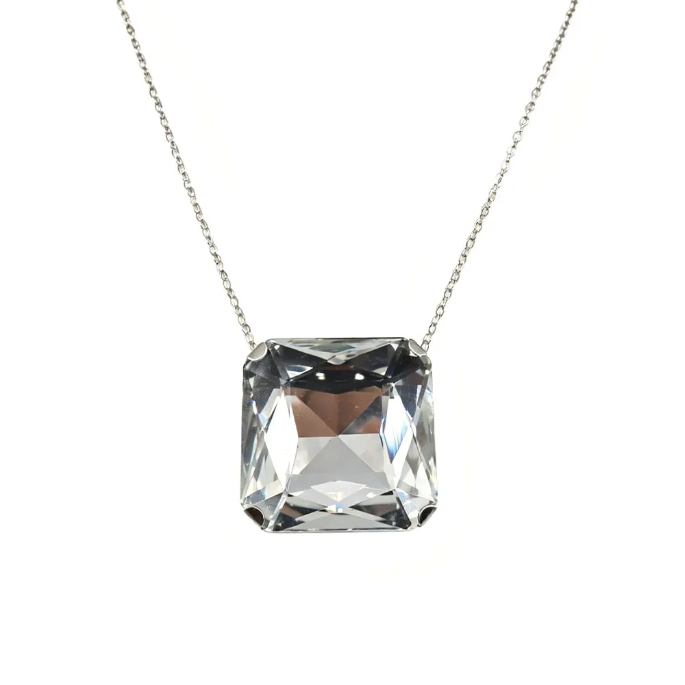 Square Shape Square Rhinestone Pendant Rhinestone Crystal Large Size Vintage Wedding Exaggerated Giant Large Crystal