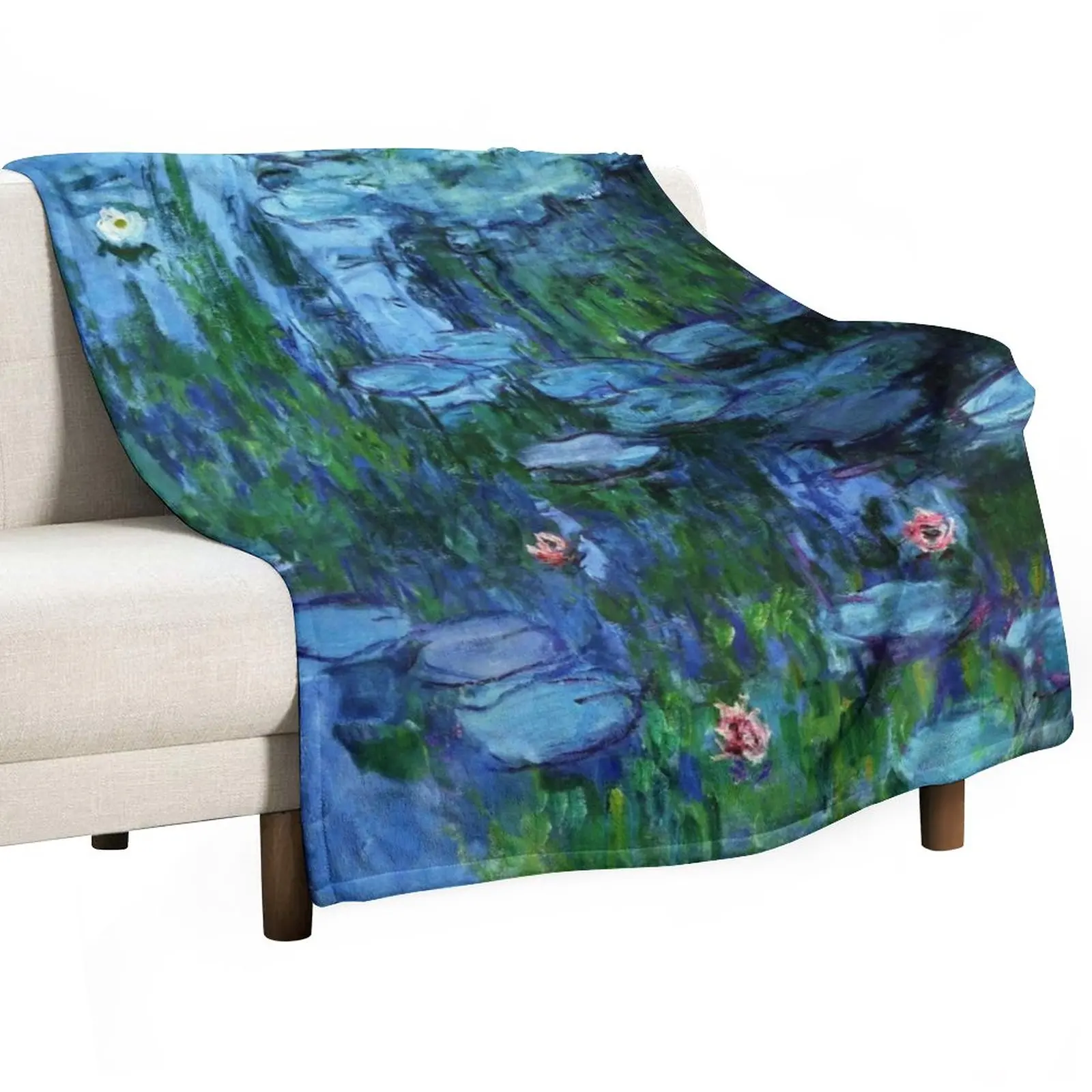 

Claude Monet Water Lilies / Nymphéas deep color Throw Blanket Retro Blankets Decorative Bed Blankets