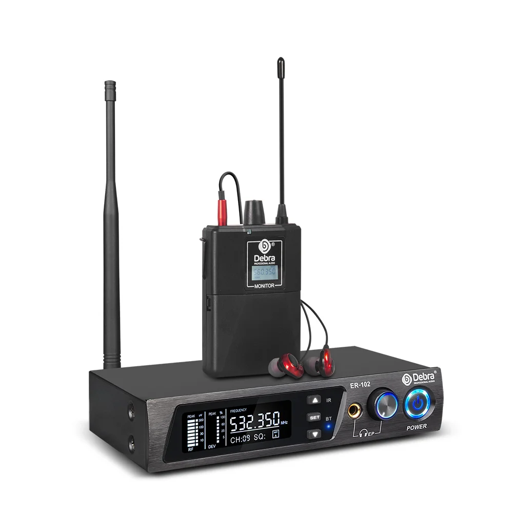 

Pro Audio ER-102 UHF Wireless in Ear monito System with monitoing Type for Stage, Recording Studio, Musicians