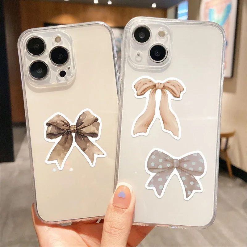 50 ชิ้นการ์ตูนบุคลิกภาพสีน้ำตาลโบว์สร้างสรรค์ดูเดิลสติกเกอร์ตกแต่ง