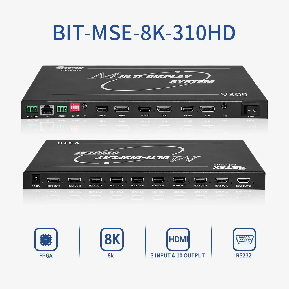 

2026 Bitvisus Point to Point 2x4 2x5 1x10 Edge Blending Processor Контроллер видеостены HDMI 8K