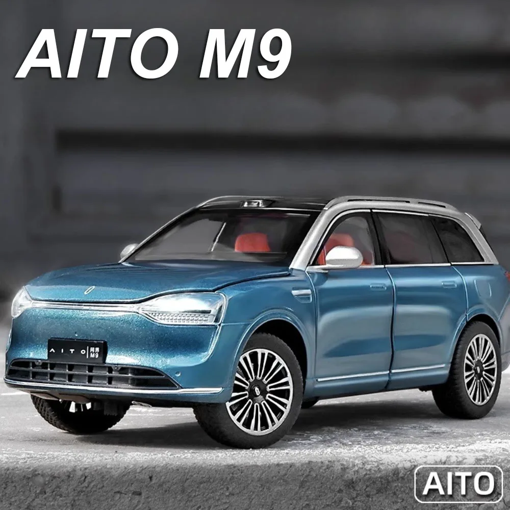 1:24 Sailux AITO M9 Diecast نماذج اللعب سبيكة سيارة زخرفة ضوء الصوت التراجع الأبواب مفتوحة سيارات مصغرة هدايا الأطفال
