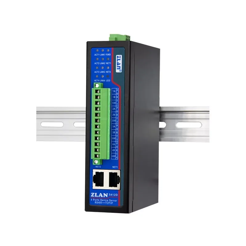 Rail type 4 serial port server four RS485 multi-serial port to Ethernet Modbus/MQTT gateway RTU to TCP industrial ZLAN5412D