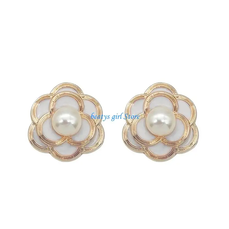 C7AB 2PCS Creative Flower Shaped Headband Headphone Accessory With Delicate Enamel