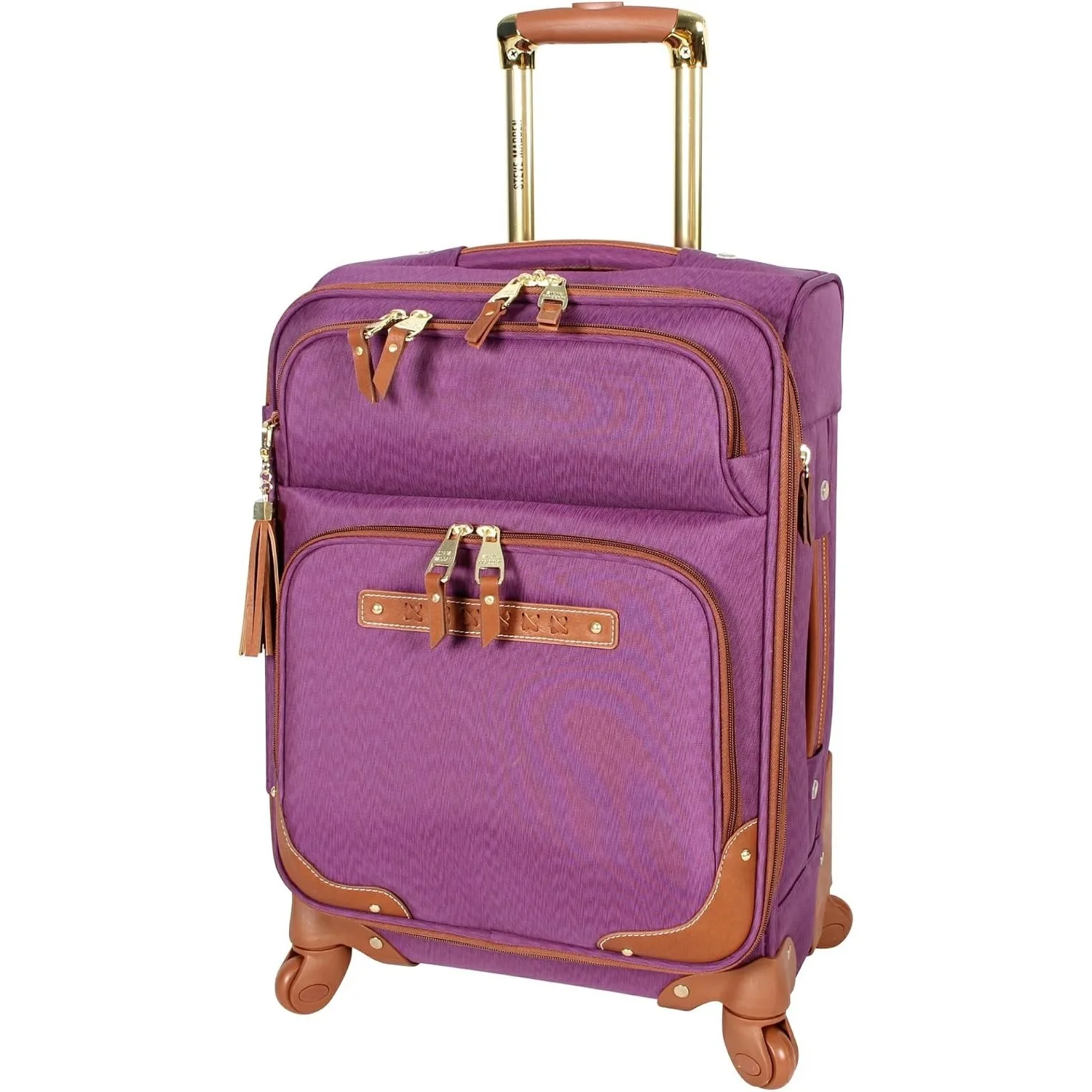 Luggage Collection - Lightweight Softside Expandable Suitcase for Men & Women - Durable 20 Inch Carry On Bag with 4-Rolling Spinner Wheels (Global Purple)