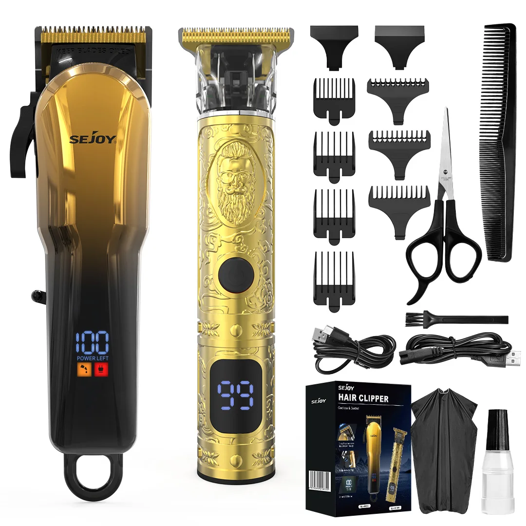Haarschneider für Männer, professioneller kabelloser T-Blade-Haarschneider für Friseure, wiederaufladbares Haarschneide-Set für den Haushalt, mehrere Auswahlmöglichkeiten.