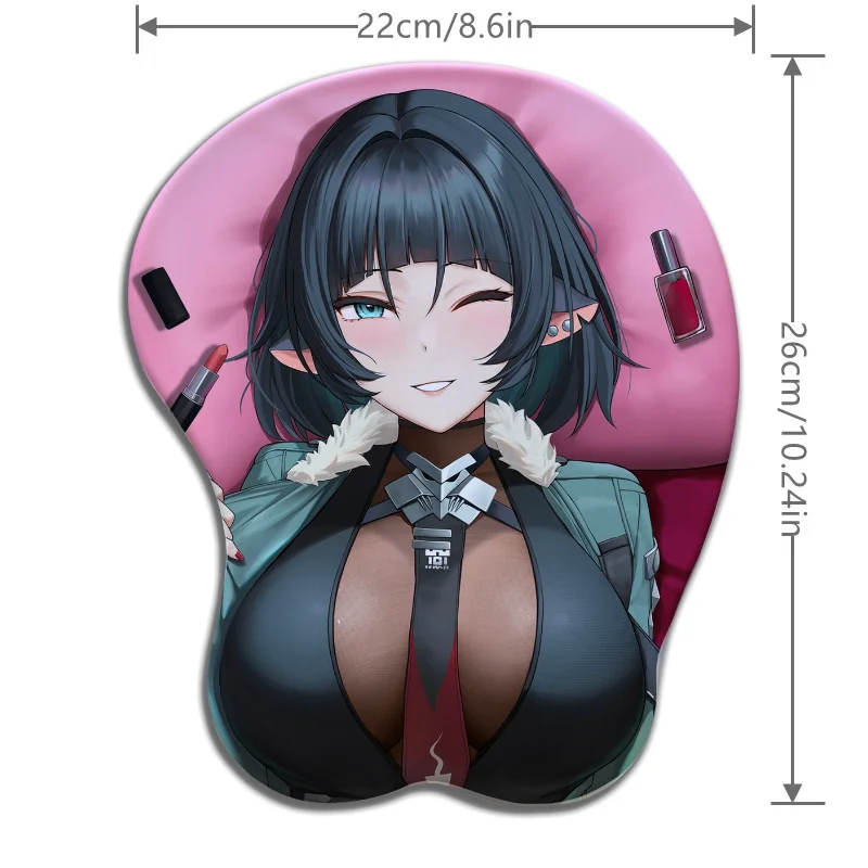 Jane Doe Blister Verpakt Zenless Zone Zero Borst met 3d Tepels Muismat Anime Bureaumat Gamer Boob Polssteun