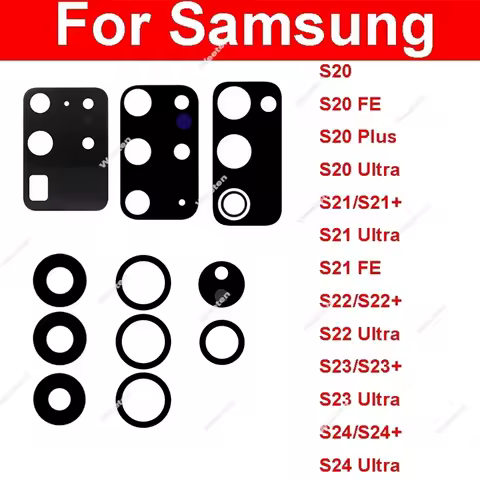 Back Camera Glass Lens For Samsung S20 S21 S22 S23 S24+ Plus Ultra S21 FE Rear Camera Glass Lens With Stickers Repair Parts