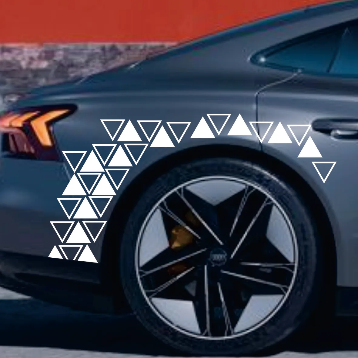 28pcs Equilateral Triangle Car Side Body Stickers Auto Bumper Sport Competition Style Decorative Vinyl Decals Fit for All Cars