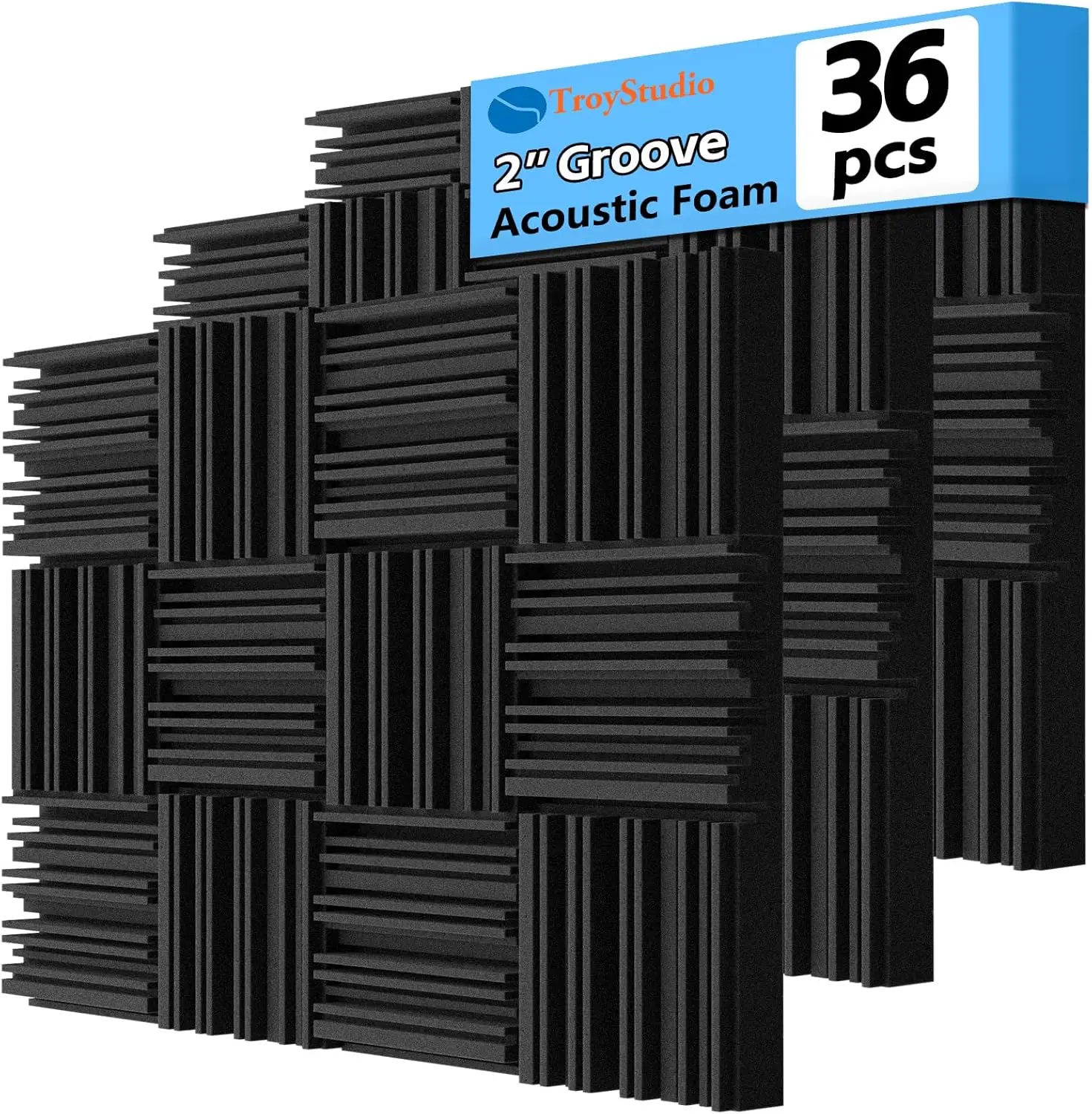 

Thick Acoustic Foam Panels 12x12x2 Inch 36 Pcs Broadband Sound Absorbing Dense Soundproof Padding Recording Studio Wall Ceiling