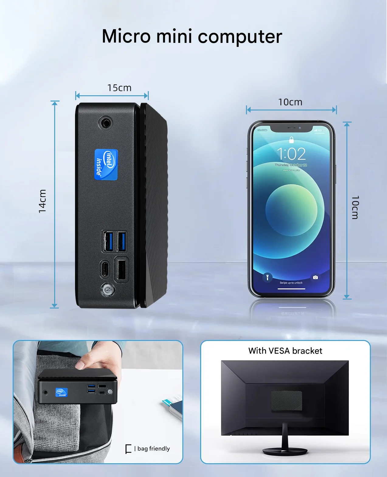 جديد 12th N100 مضيف كمبيوتر صغير 4K ثنائي الشاشة التحكم الصناعي سطح المكتب المنزل مكتب كمبيوتر صغير #4