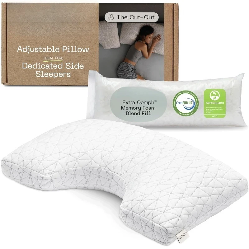 

Home Goods Original Cut-Out Adjustable Pillow, Queen Size Bed Pillows for Neck & Head Support, Memory Foam Pillows - Medium