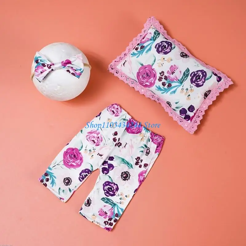 التصوير الدعائم للطفل 0-2 متر تشكل وسادة غطاء الرأس فستان أطفال مع سروال داخلي الرضع الشهرية حفلة صور الملابس حديثي الولادة صور