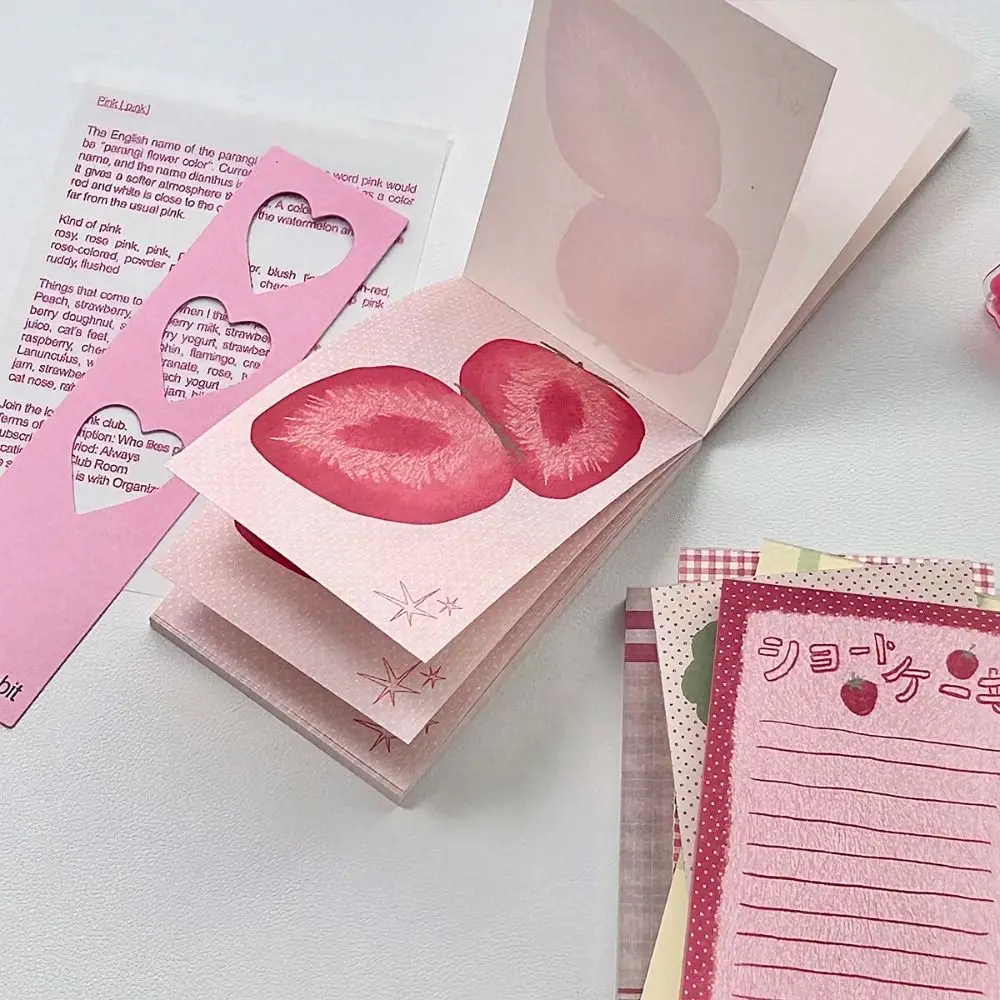 New 50 Sheets Memo Pads Multipurpose Cartoon Scrapbook Paper Strawberry Gift Diary Notepad School Stationery Cute Sticky Note