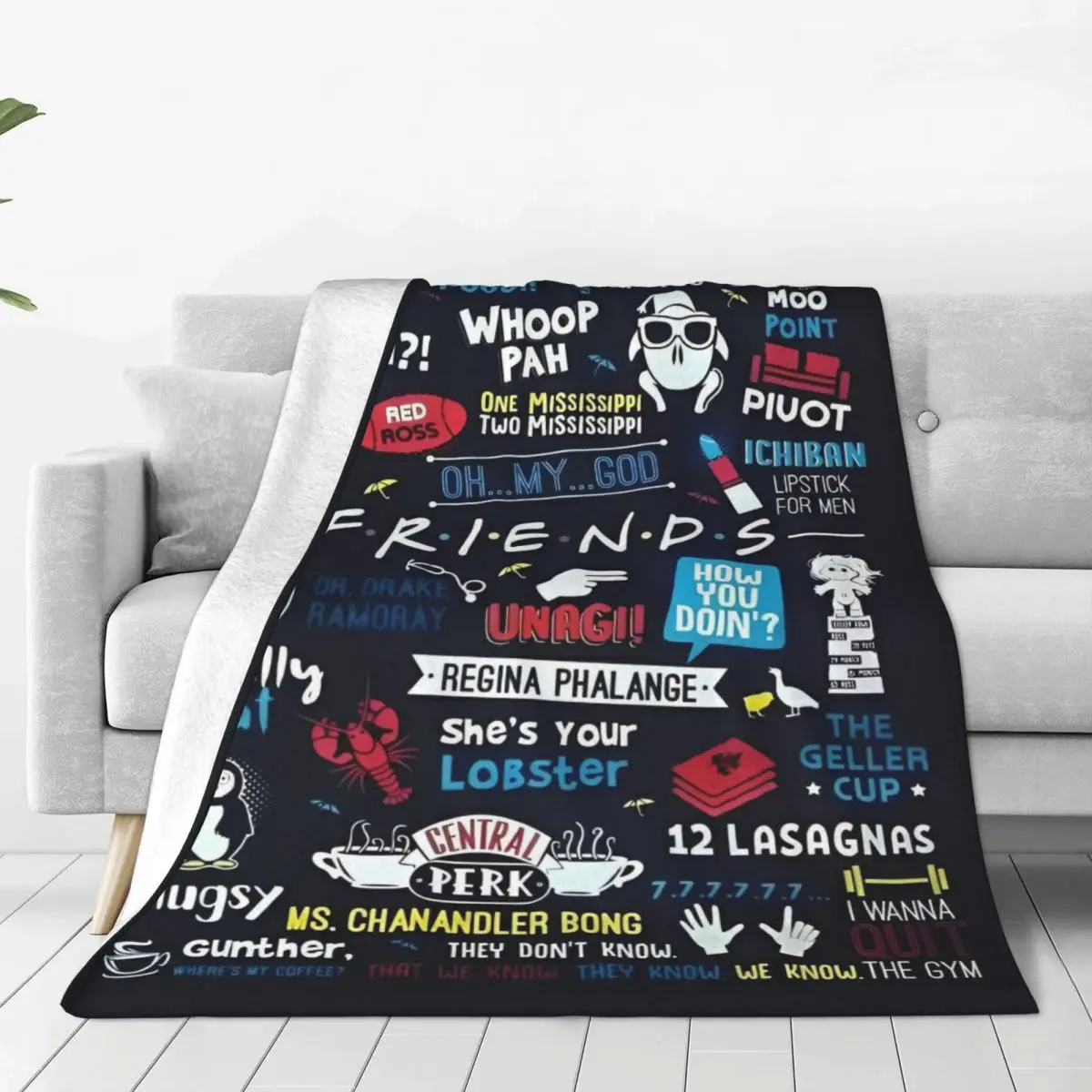 Friends TV Show Series Warm Blanket Cartoon Central Perk Decorative Plush Throw Blanket Home Decor Flannel Bedspread Bed Cover