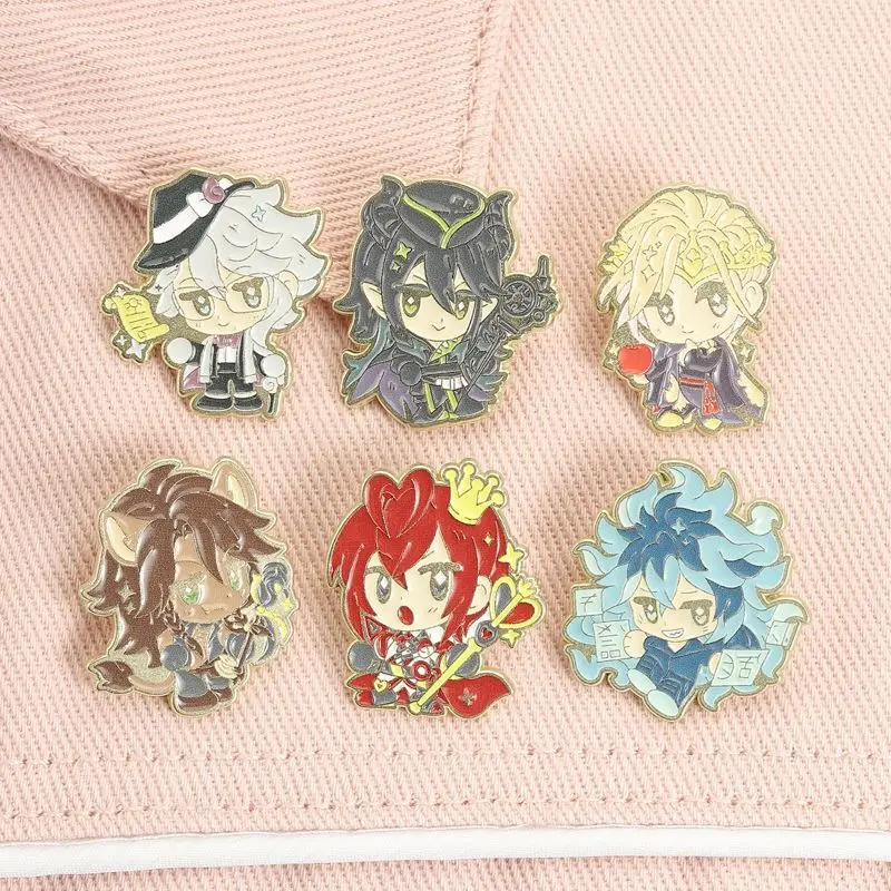 Twiste Wonderland Brooch Riddle Rosehearts Ace Trappola Deuce Spade Metal Badge Brooch Pins Pin Backpack Clothing Accessories