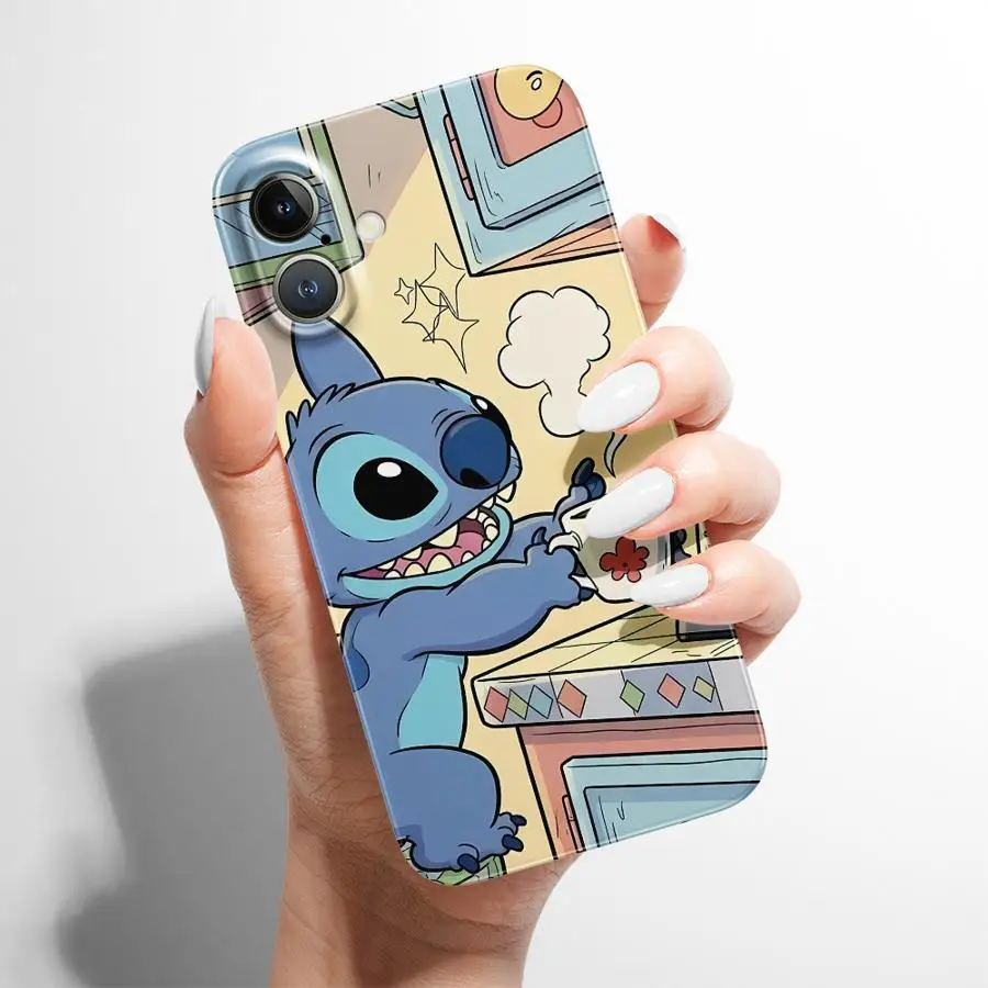 Case for iPhone 16 Pro Max 17 Air XR 14 12 13 15 Plus X 11 Hard Phone Cover Disney Stitch