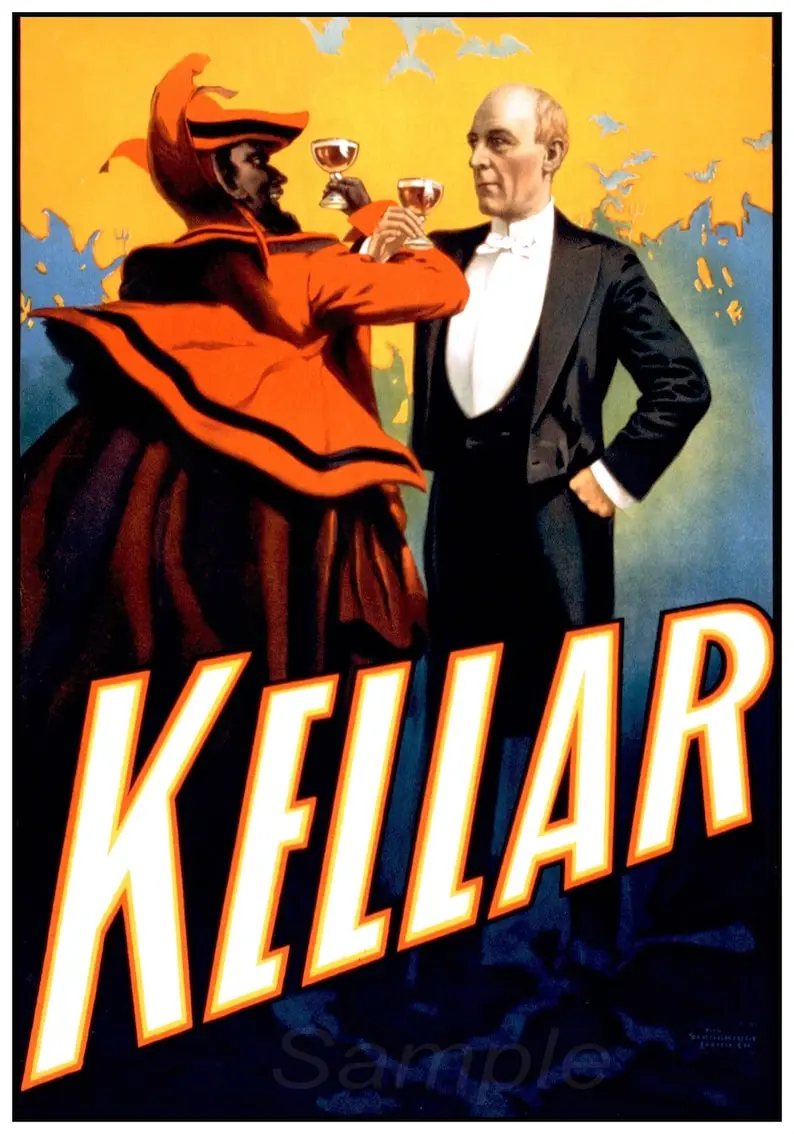 

Vintage Kellar Magician Magic Show Poster Print