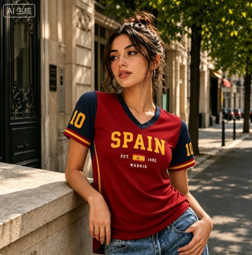Quick-drying Sports Shirt with 3D Print Women's V-neck Short-sleeved T-shirt Retro Streetwear Suitable for Y2K Men's T-shirt