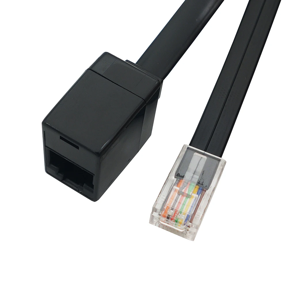 25CM RJ45 cable 8P8C Female Connector to RJ45 Male Plug black For network extension Wire