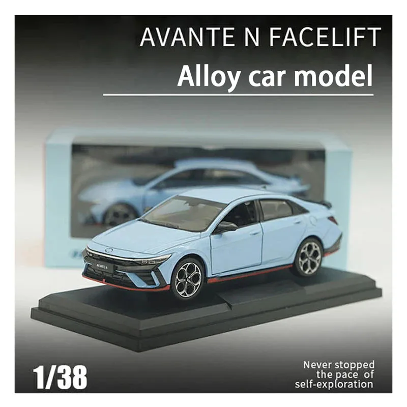 

Масштабная модель автомобиля AVANTE N Facelift из сплава, 1:38, статическая, для коллекции, декоративная, праздничный подарок, игрушка