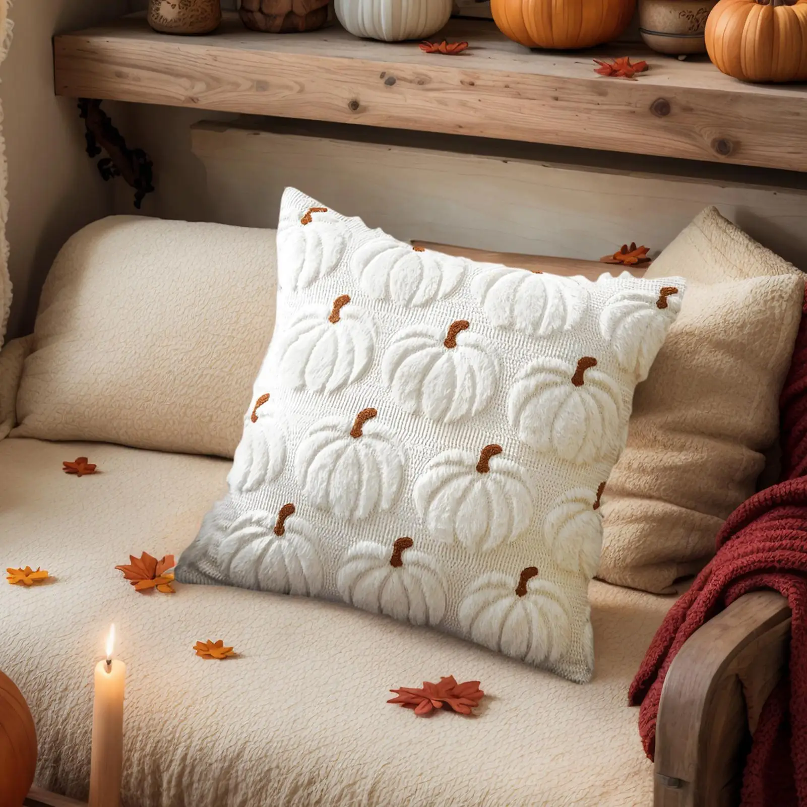 

Fall Pillow Covers Fall Pumpkin Pillow Covers Farmhouse Cushion Protector Autumn Decorations For Dormitory Apartment Couch