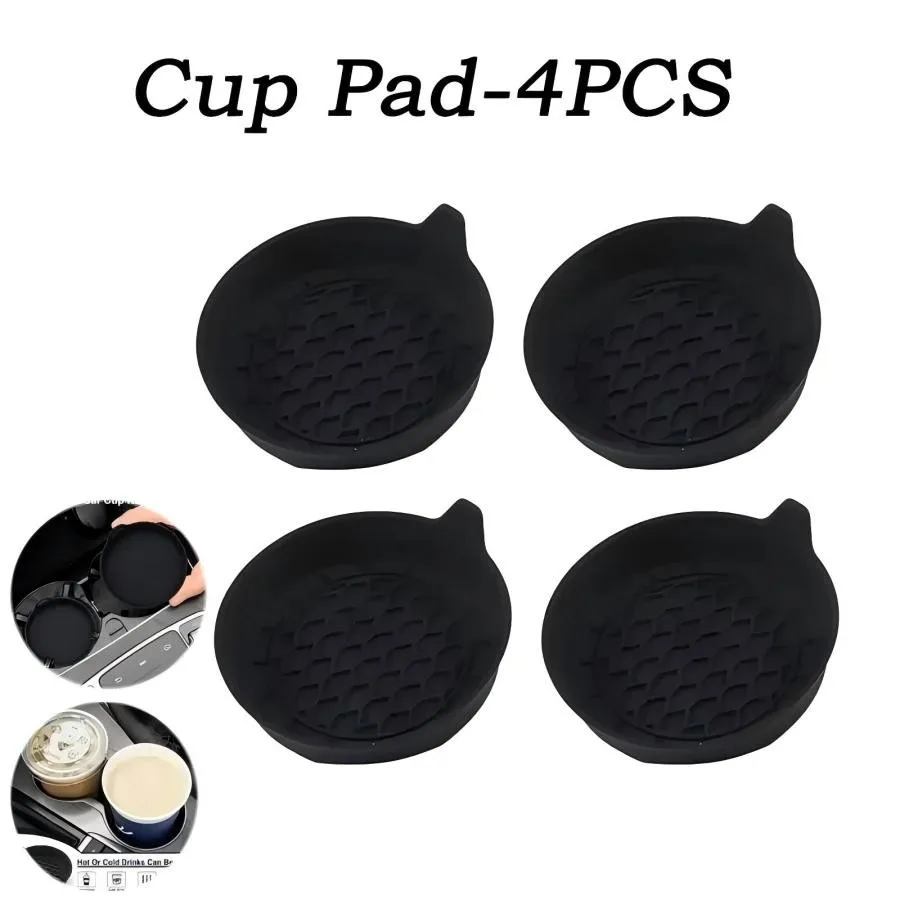 Autobekerhouder Pad - Antislip autobekermat, Insert Coaster Mat Anti-rammelaar siliconen bekermat met handgrepen en verhoogde rand voor auto, T