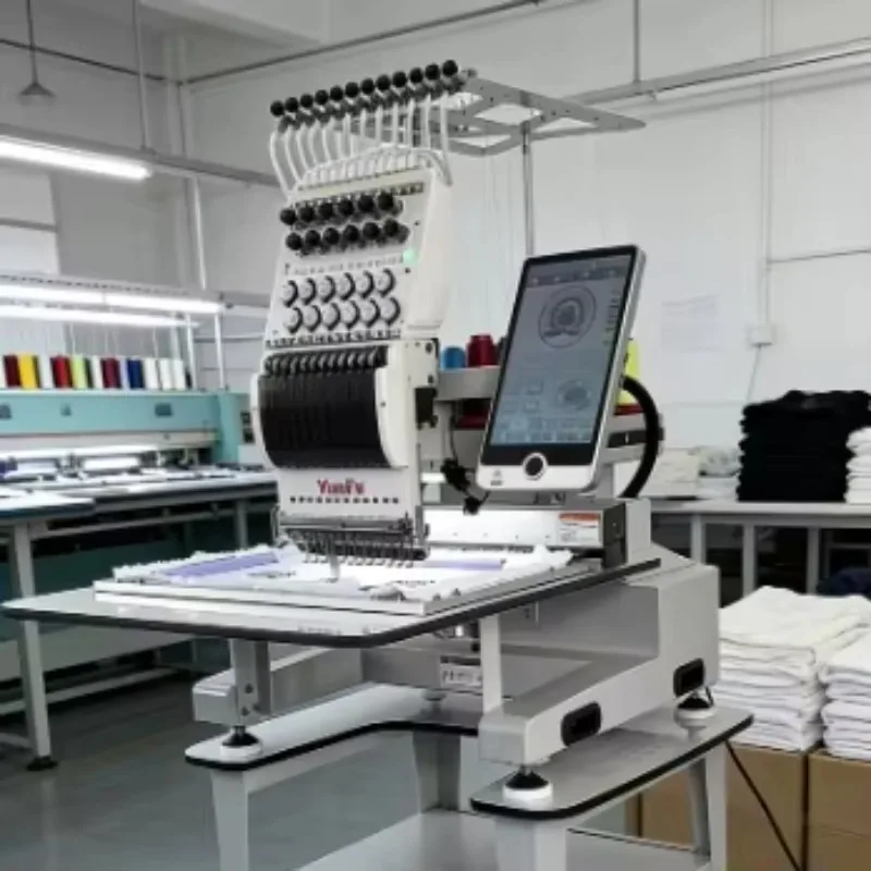 Compact 12 Needles Computerized Embroidery Machine JY-1201 For Home Business