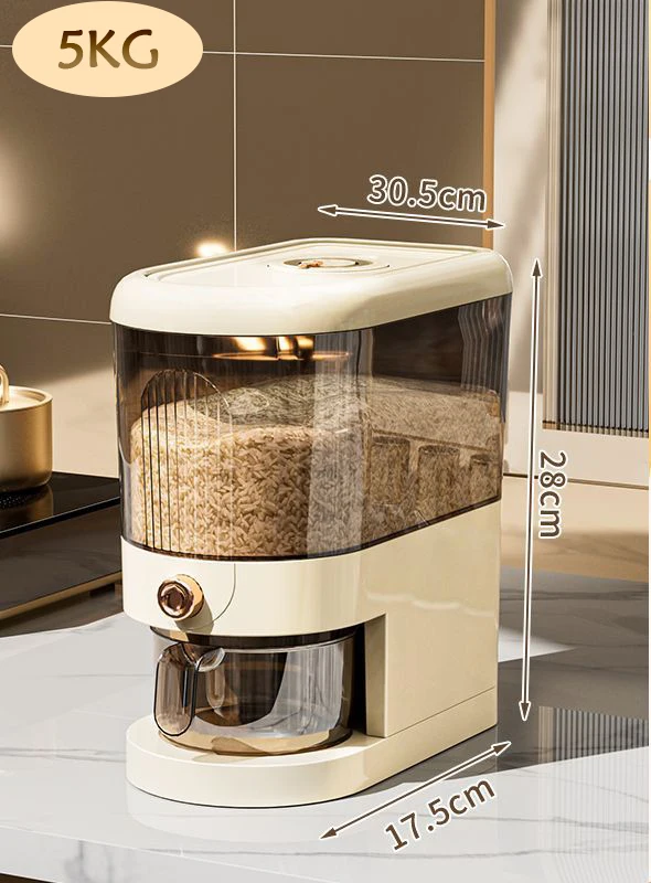 Con scatola di immagazzinaggio per conservare cereali, riso, cucina, per uso alimentare, cereali vari, barili di riso, barattolo sigillato a prova di umidità