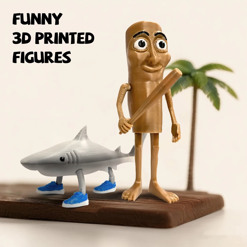 Фигурка акулы с 3D принтом Tralalero Tralala Tun Tung Sahur, игрушка Classic of Mountains and Seas, фигурка, декор для рабочего стола, подарок на день рождения