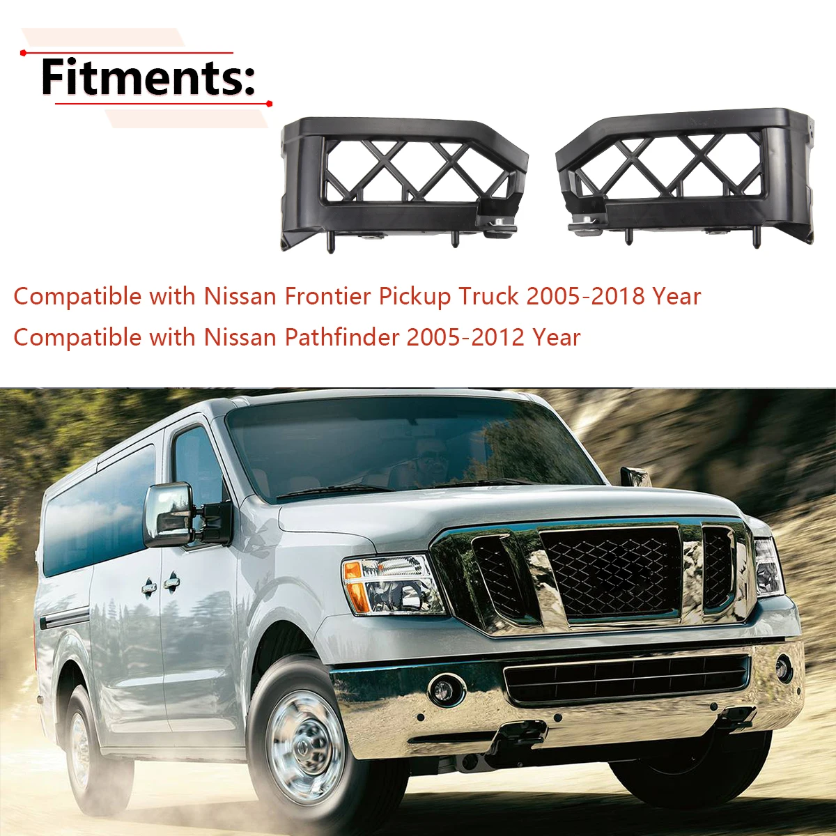 1 Pair Car Front Bumper Bracket For Nissan Frontier Pickup Truck 2005-2018 For Pathfinder 2005-2012 62223-EA500;62222-EA500