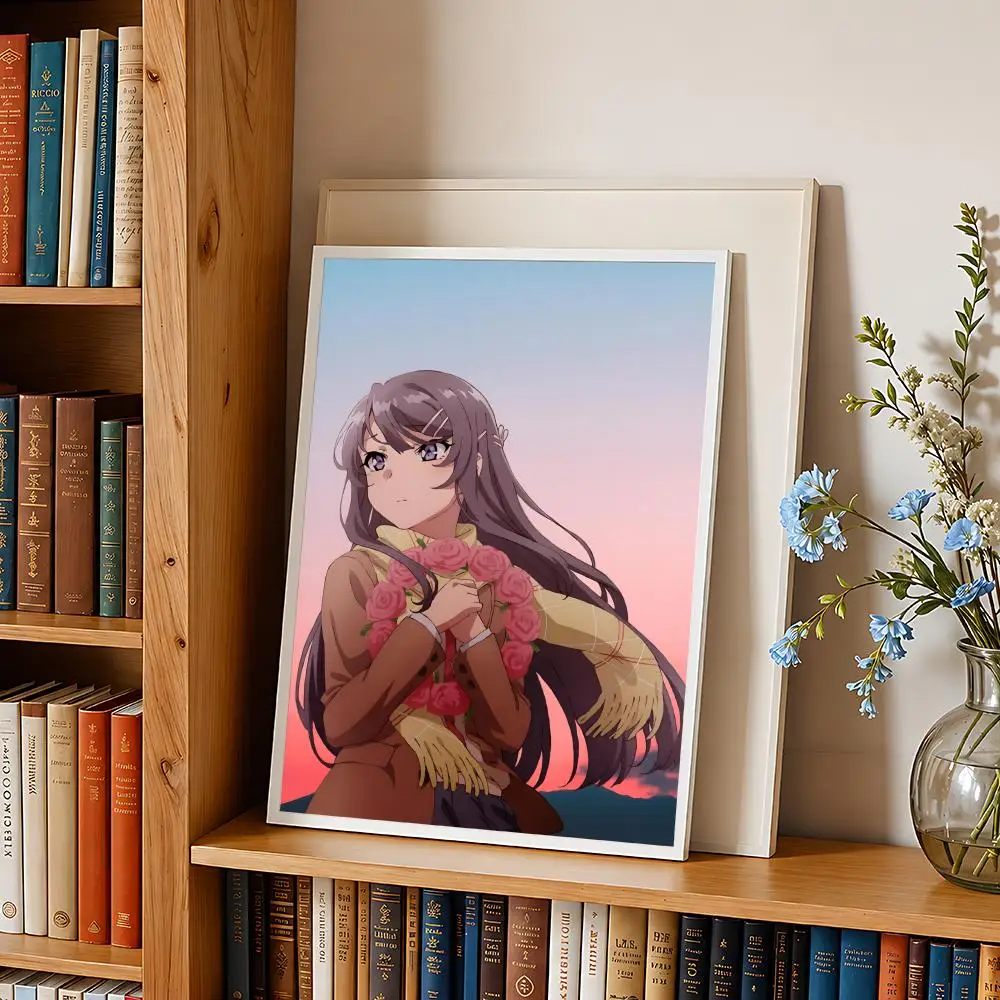 character S-Sakurajima M-Mai Poster HD Self Adhesive Wall Poster Waterproof Removable No Fade for Bedroom Living Room Decor