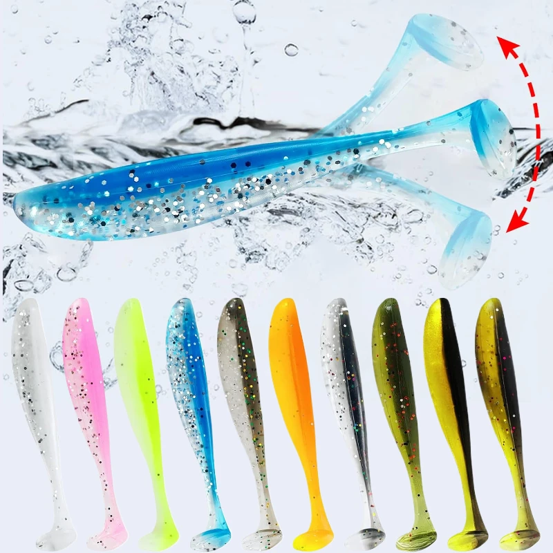 10/20/30Pcs Fishing Lure Soft Tail Bait Set 55/70/90mm Swimbaits Silicone Wobblers Pesca Bass Carp Fishing Tackle Random Color