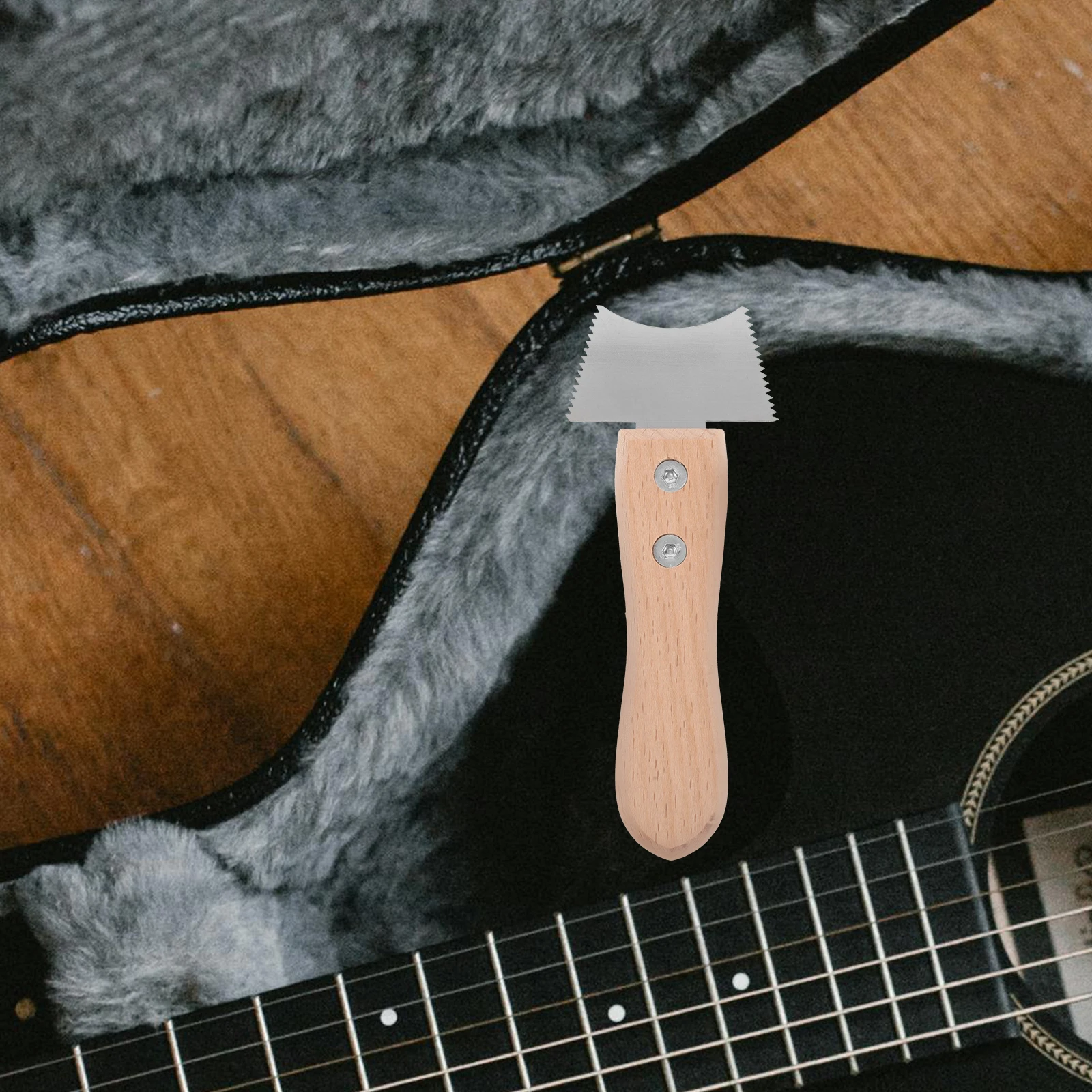 Gitarrenschlitz-Reiniger, Bünde, Reinigungsklinge mit Griff, Werkzeuge, spezielles elektrisches Zubehör, Krönungsfeile aus Metall, Arbeit