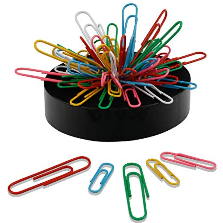 Cute Magnetic Paper Clips Holder with Assorted Size and Colors Paper Clips 160 Pieces for Office Desk Decor, Funny Dispenser Or